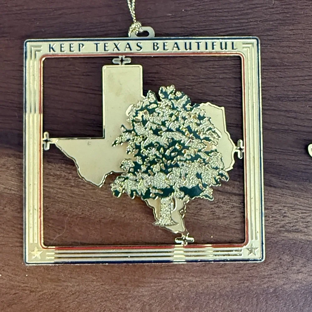 Keep Texas Beautiful Texas Christmas Ornaments Lot of 2 2005/2007 USA F/W